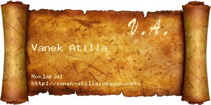 Vanek Atilla névjegykártya